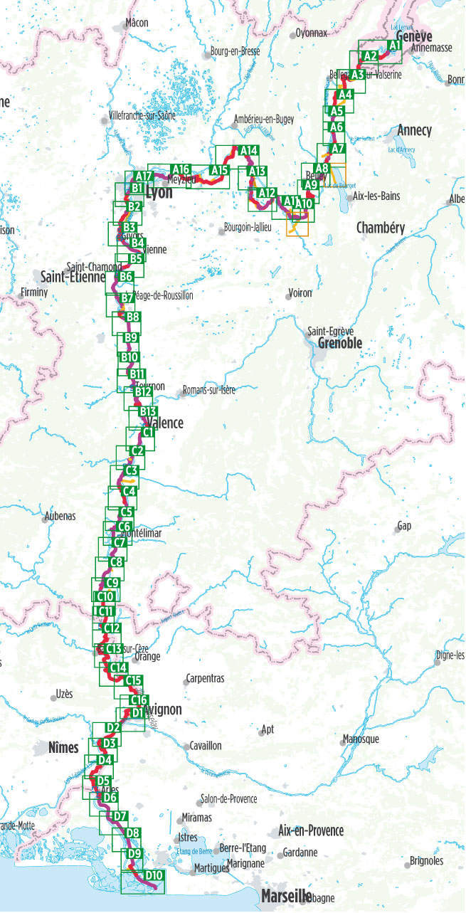 Fietsgids Bikeline Via Rhona - Rhone radweg | Esterbauer